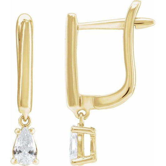14K Yellow 1/2 CTW Lab-Grown Diamond Lever Back Earrings