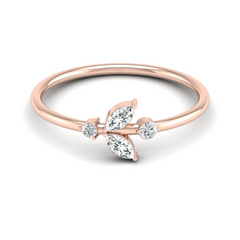 10K Gold Labgrown Diamond Marquise and Round Cut Engagement Ring Affordable Party Band - HIGHCARAT DIAMONDS