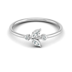 10K Gold Labgrown Diamond Marquise and Round Cut Engagement Ring Affordable Party Band - HIGHCARAT DIAMONDS