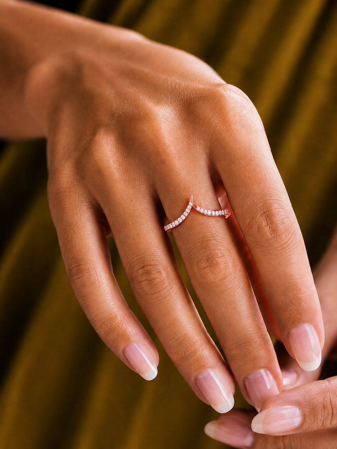 Elegant Round Open-Ended Pave Diamond Band Ring 10KT Solid Gold Minimalist Band For Women - HIGHCARAT DIAMONDS