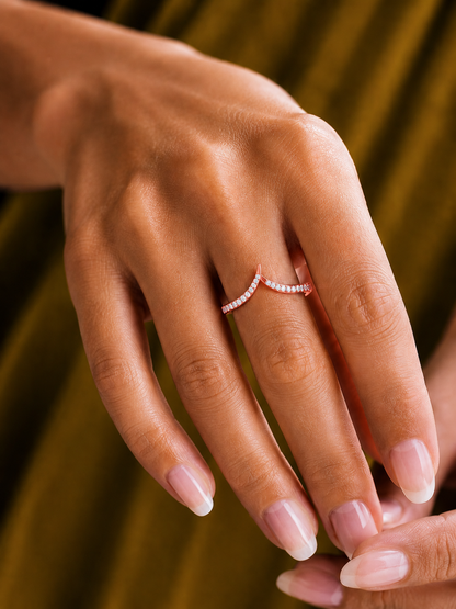 Elegant Round Open-Ended Pave Diamond Band Ring 10KT Solid Gold Minimalist Band For Women - HIGHCARAT DIAMONDS