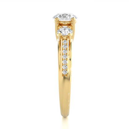 10K Solid Gold Ring, 1.98 Carat Round Cut Lab Grown Diamond Sparkling Diamond Ring  for Proposal Gift