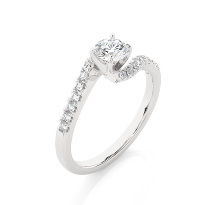 10K Solid Gold Solitaire Diamond Twisted Shank Elegant Engagement Ring for Women - HIGHCARAT DIAMONDS