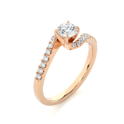 10K Solid Gold Solitaire Diamond Twisted Shank Elegant Engagement Ring for Women - HIGHCARAT DIAMONDS