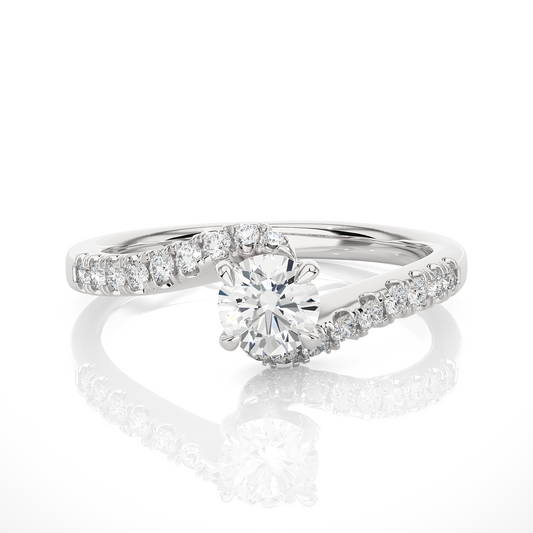 10K Solid Gold Solitaire Diamond Twisted Shank Elegant Engagement Ring for Women - HIGHCARAT DIAMONDS