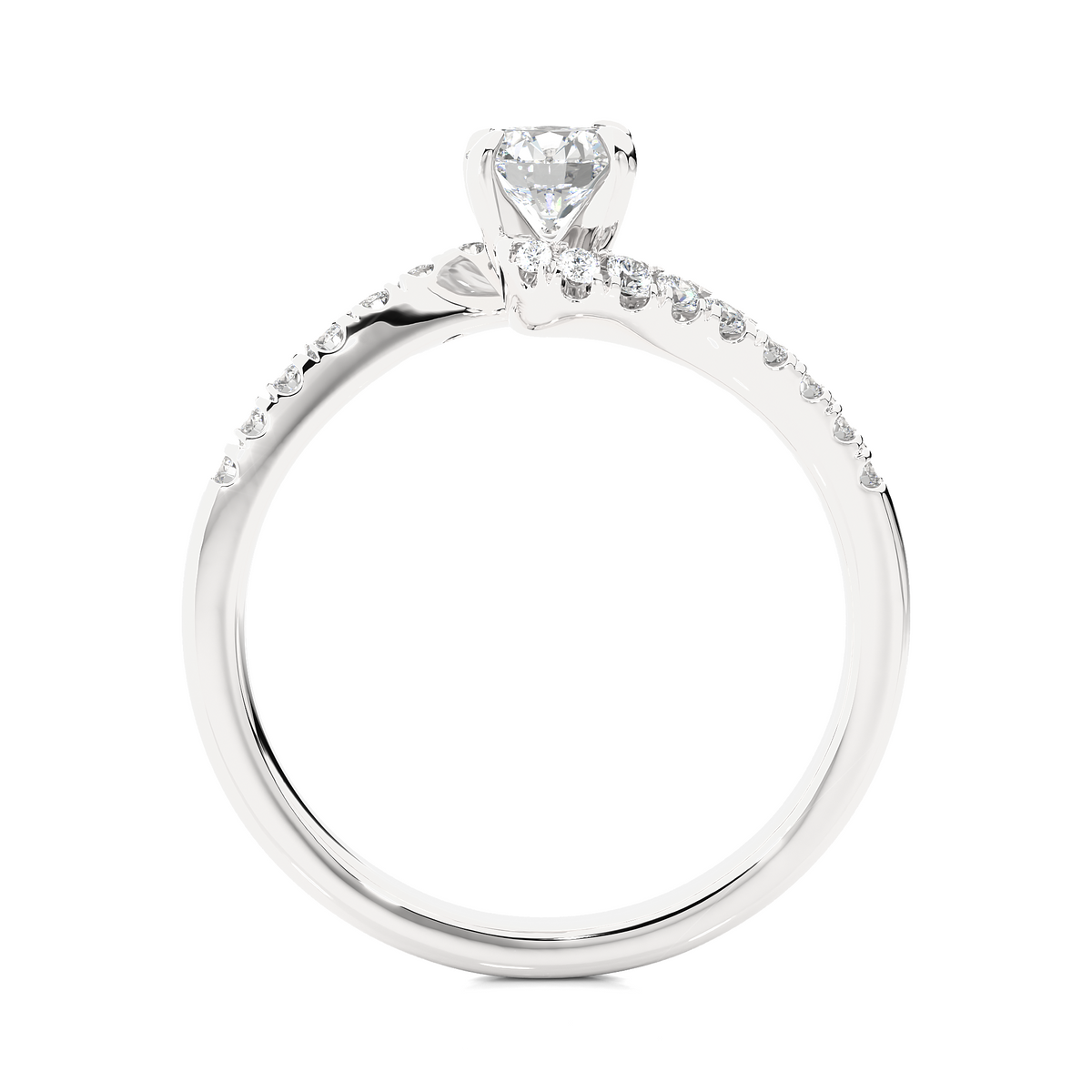 10K Solid Gold Solitaire Diamond Twisted Shank Elegant Engagement Ring for Women - HIGHCARAT DIAMONDS