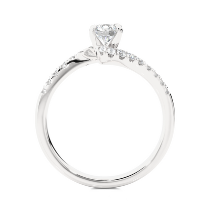 10K Solid Gold Solitaire Diamond Twisted Shank Elegant Engagement Ring for Women - HIGHCARAT DIAMONDS