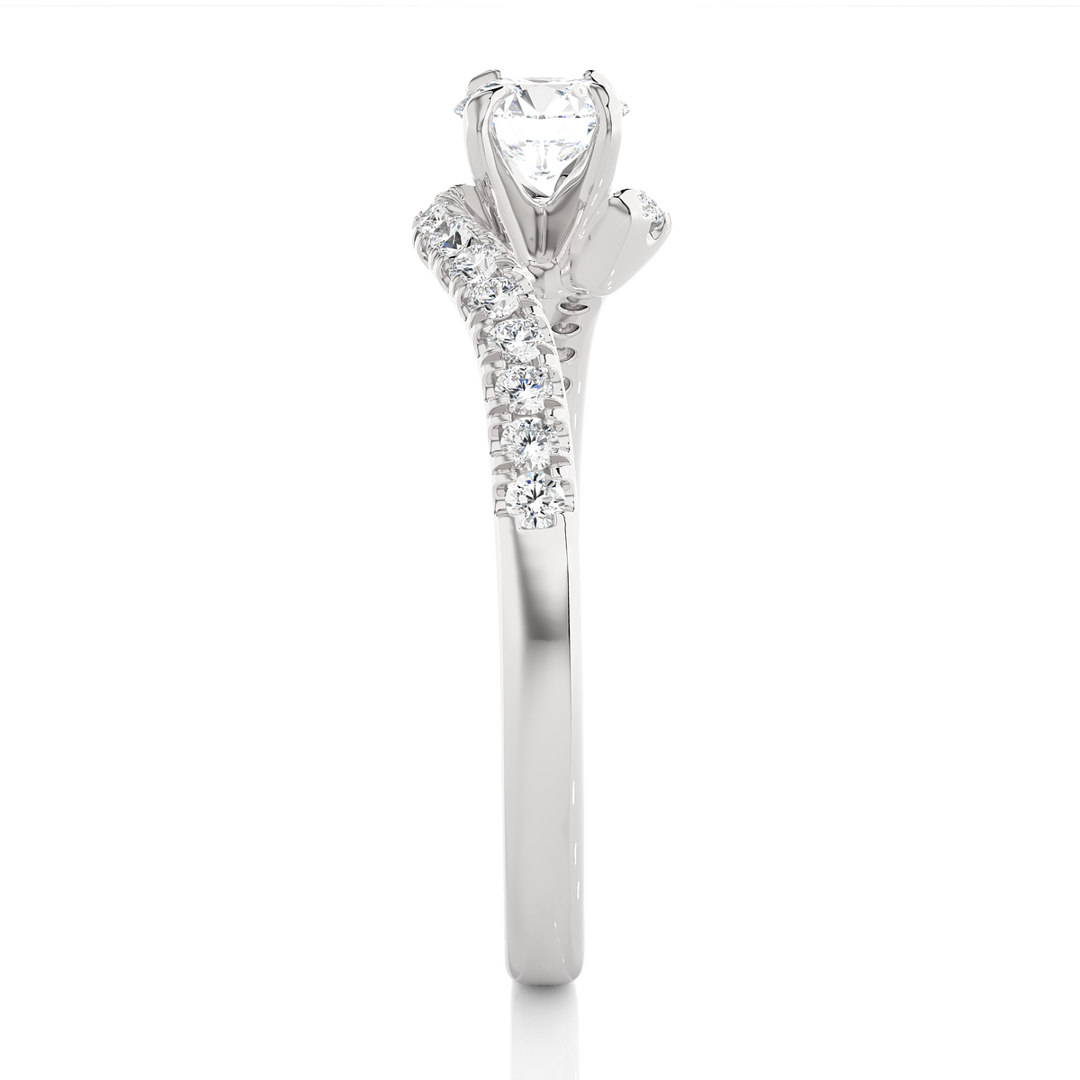10K Solid Gold Solitaire Diamond Twisted Shank Elegant Engagement Ring for Women - HIGHCARAT DIAMONDS