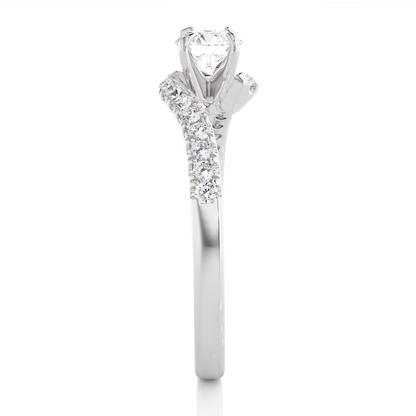 10K Solid Gold Solitaire Diamond Twisted Shank Elegant Engagement Ring for Women - HIGHCARAT DIAMONDS