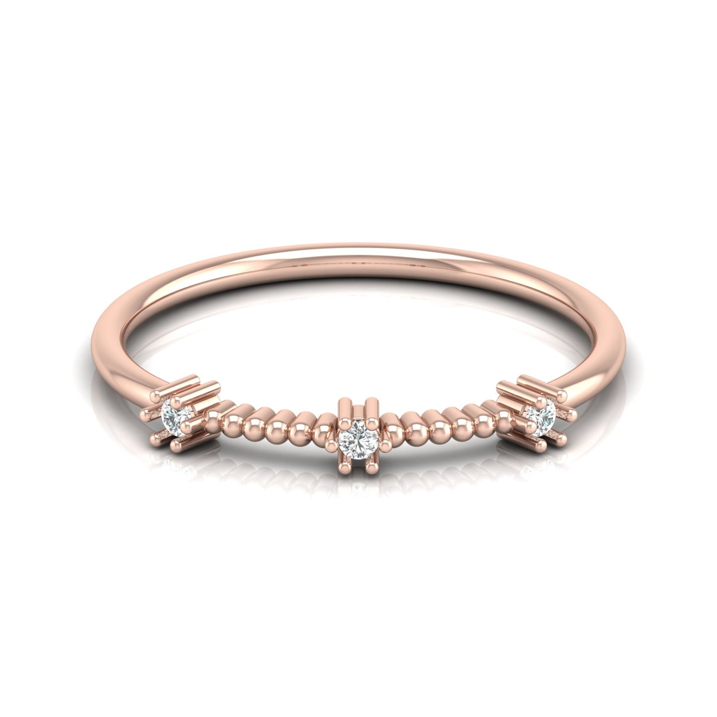 Stackable Round Cut Diamond Wedding Band In 10K Solid Gold  Perfect For Everyday Wear - HIGHCARAT DIAMONDS