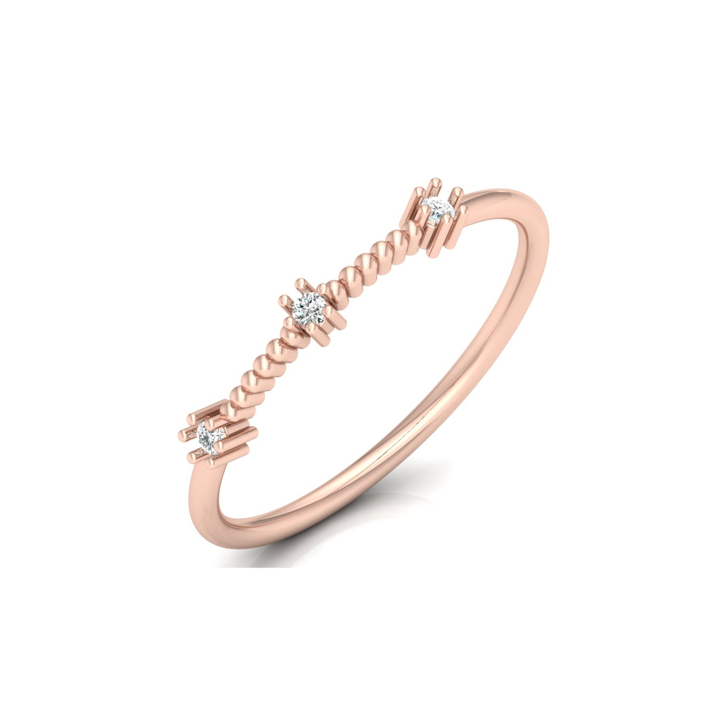 Stackable Round Cut Diamond Wedding Band In 10K Solid Gold  Perfect For Everyday Wear - HIGHCARAT DIAMONDS