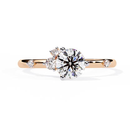 10K Solid White Gold Round Cut Diamond Solitaire Cluster Antique Daily Wear Ring For Her - HIGHCARAT DIAMONDS