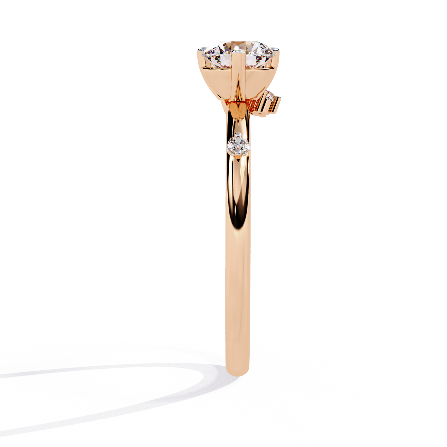 10K Solid White Gold Round Cut Diamond Solitaire Cluster Antique Daily Wear Ring For Her