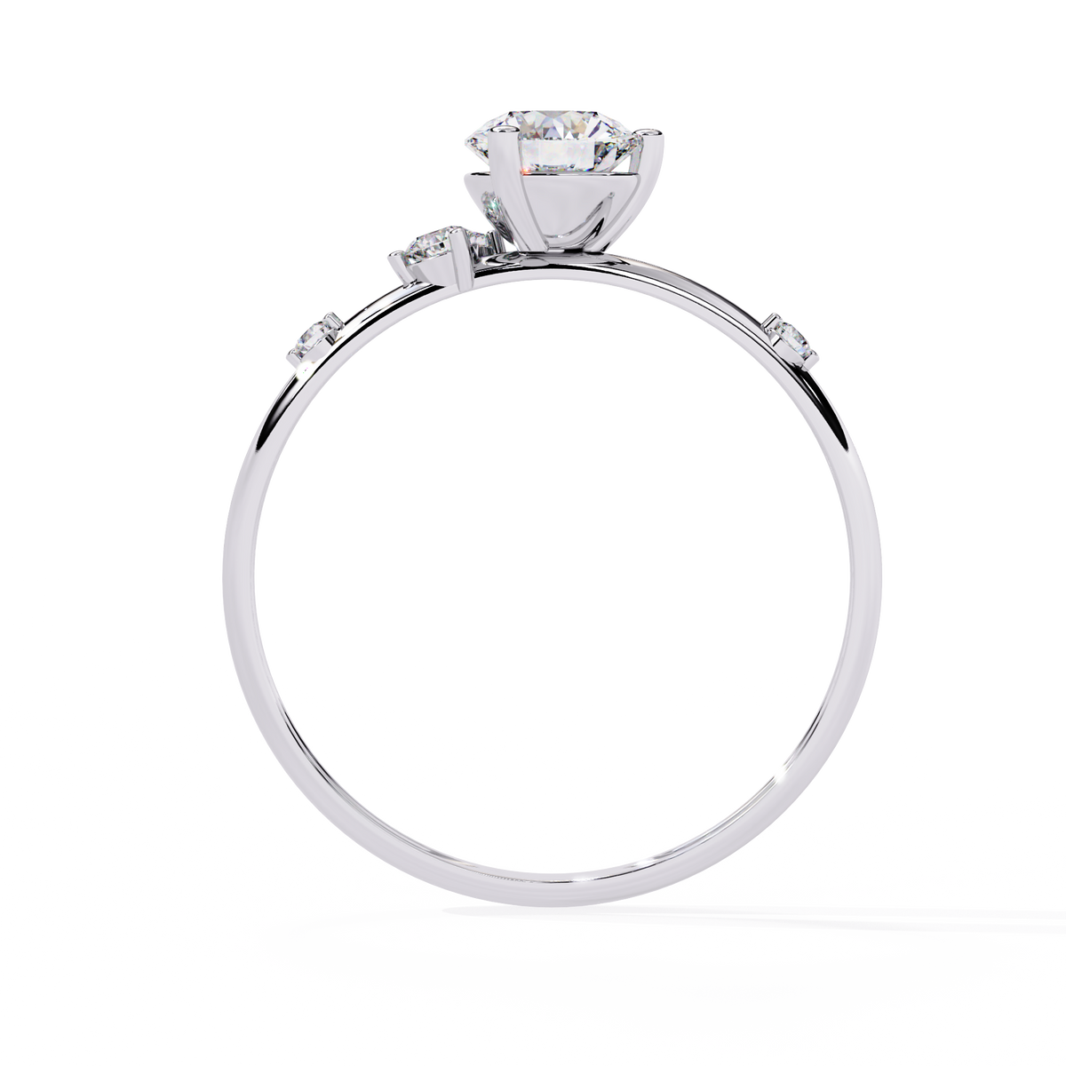 10K Solid White Gold Round Cut Diamond Solitaire Cluster Antique Daily Wear Ring For Her - HIGHCARAT DIAMONDS