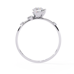 10K Solid White Gold Round Cut Diamond Solitaire Cluster Antique Daily Wear Ring For Her - HIGHCARAT DIAMONDS