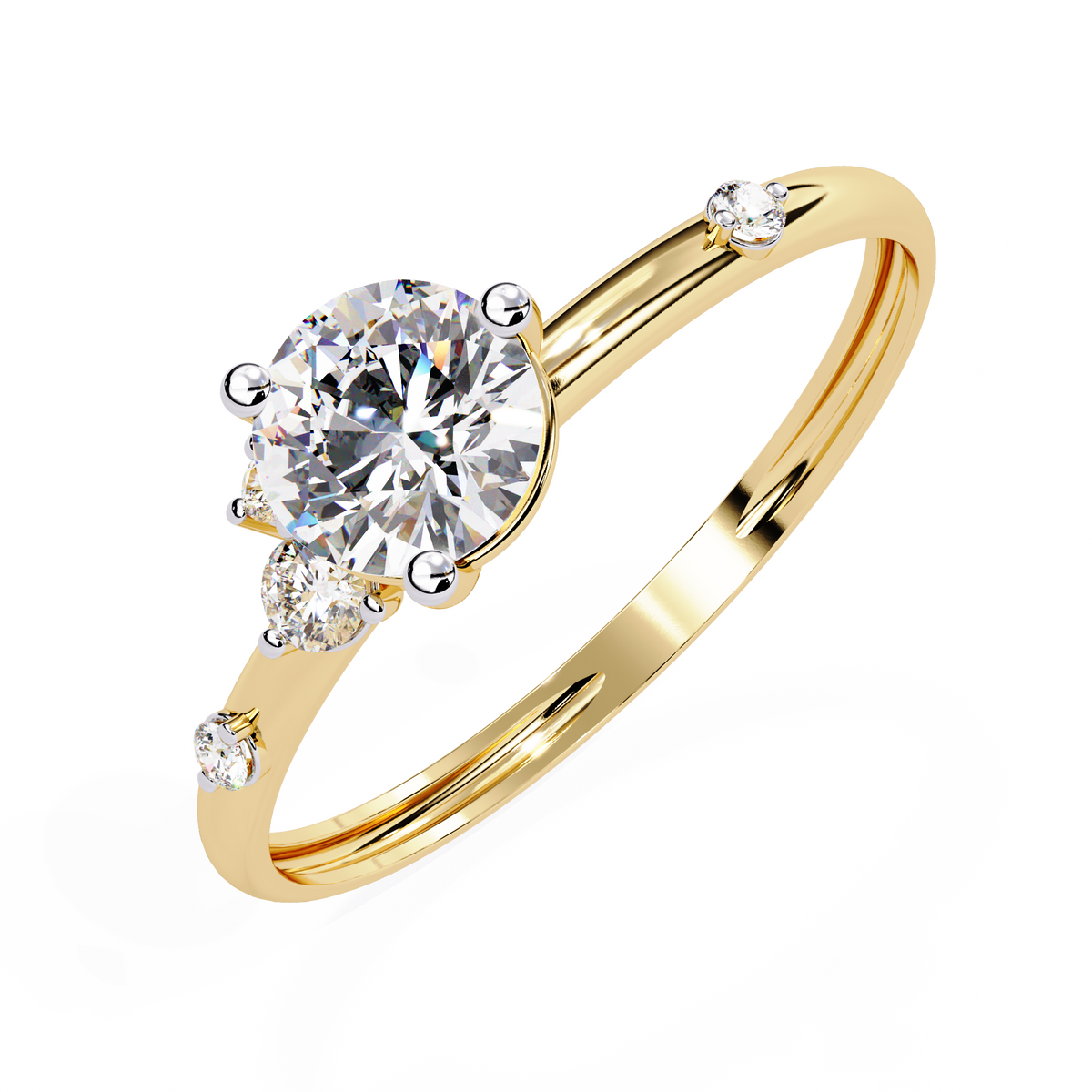 10K Solid White Gold Round Cut Diamond Solitaire Cluster Antique Daily Wear Ring For Her - HIGHCARAT DIAMONDS