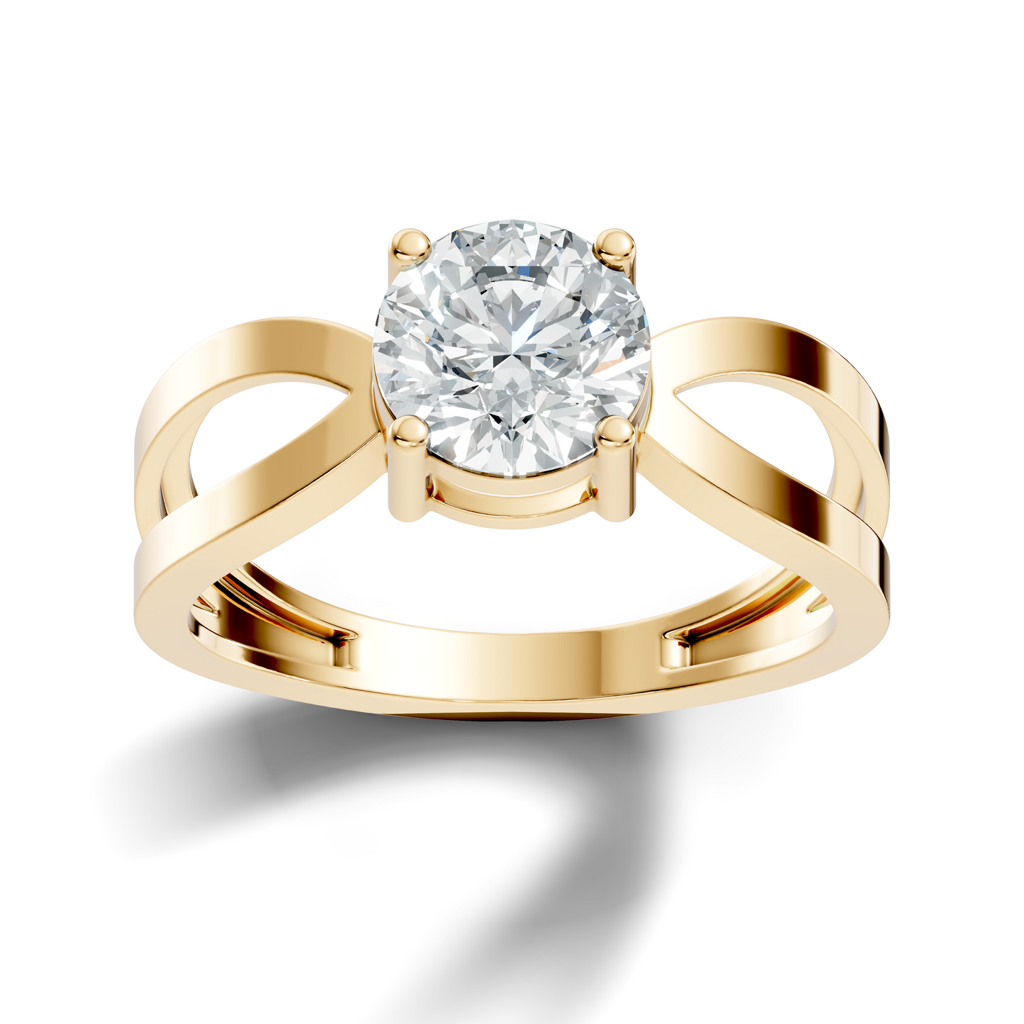 10K Solid Yellow Gold Round Cut Lab Grown Diamond Antique Solitaire Dainty Cluster Engagement  Ring For Her