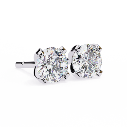 2.57Ct Round Cut  Lab Grown Diamond Antique Art Deco Stunning Handmade Screw Back Part Wear Stud Earring For Gift