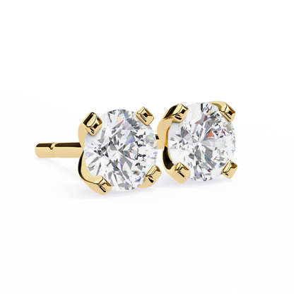 2.57Ct Round Cut  Lab Grown Diamond Antique Art Deco Stunning Handmade Screw Back Part Wear Stud Earring For Gift