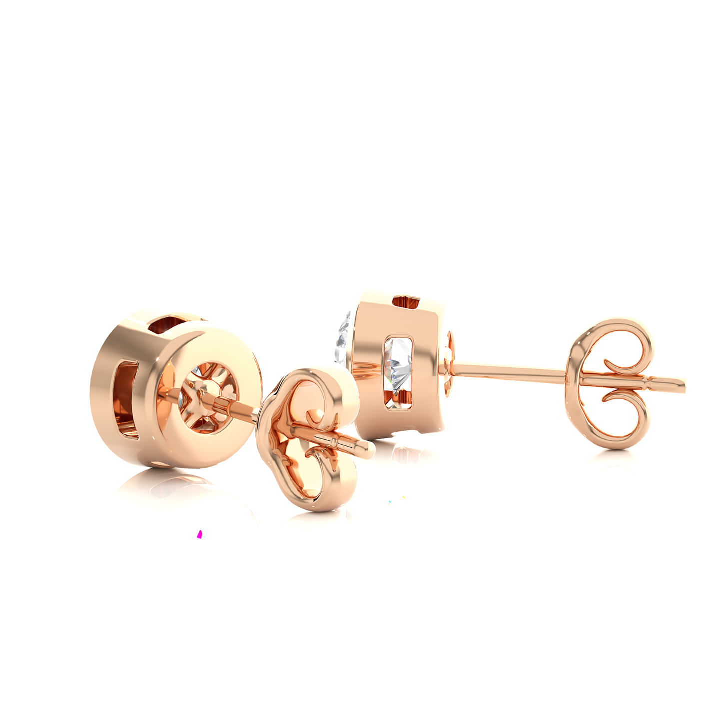 1.18 Ct Round Certified Diamond Stud Earrings
