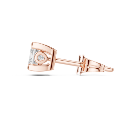 Princess Cut Lab Grown Classic Studs Solitaire Diamond Earring
