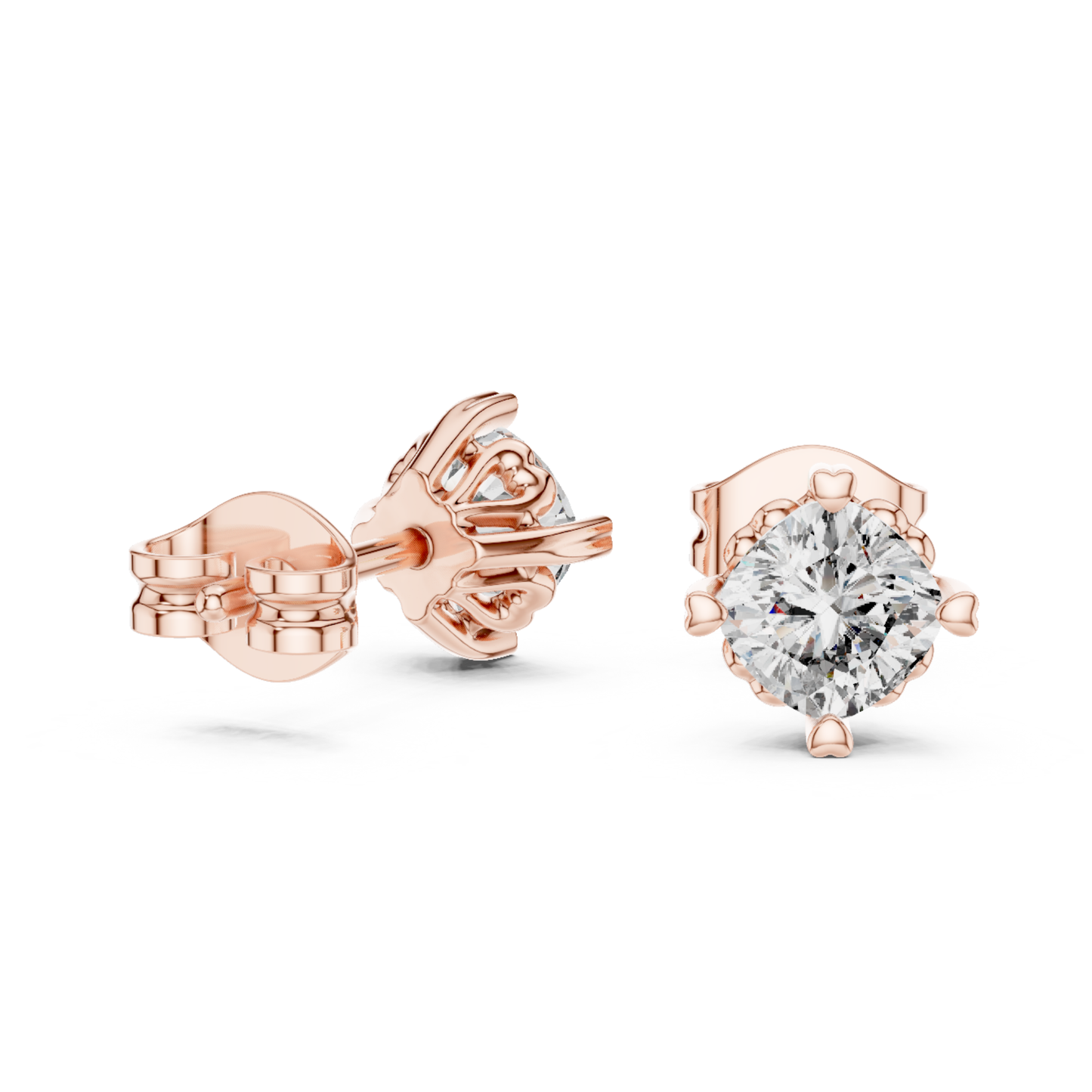 1.40 Ct Cushion Cut Lab Grown Diamond 4 Prong Earrings