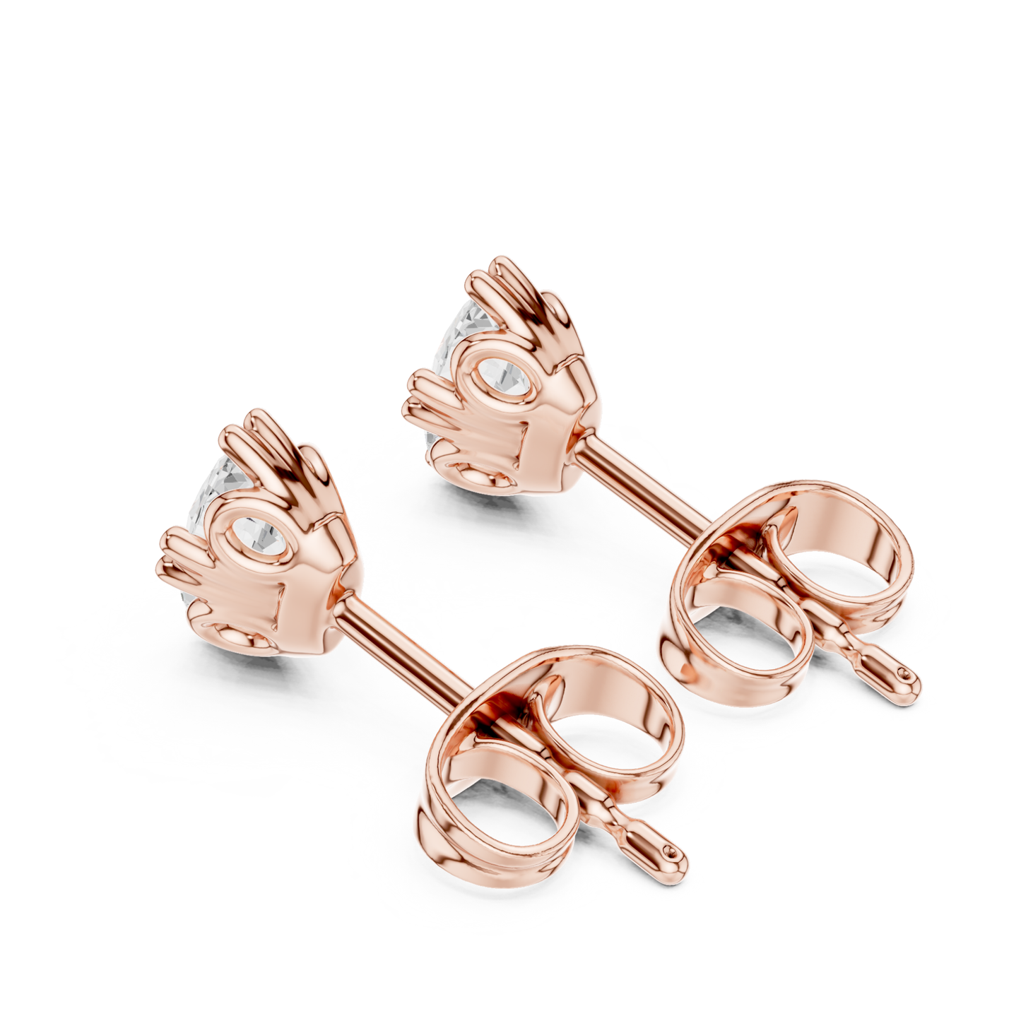 Oval Cut Solitaire Lab Grown Diamond Prong Set Stud Earring