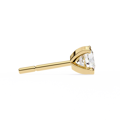 2.57Ct Round Cut  Lab Grown Diamond Antique Art Deco Stunning Handmade Screw Back Part Wear Stud Earring For Gift