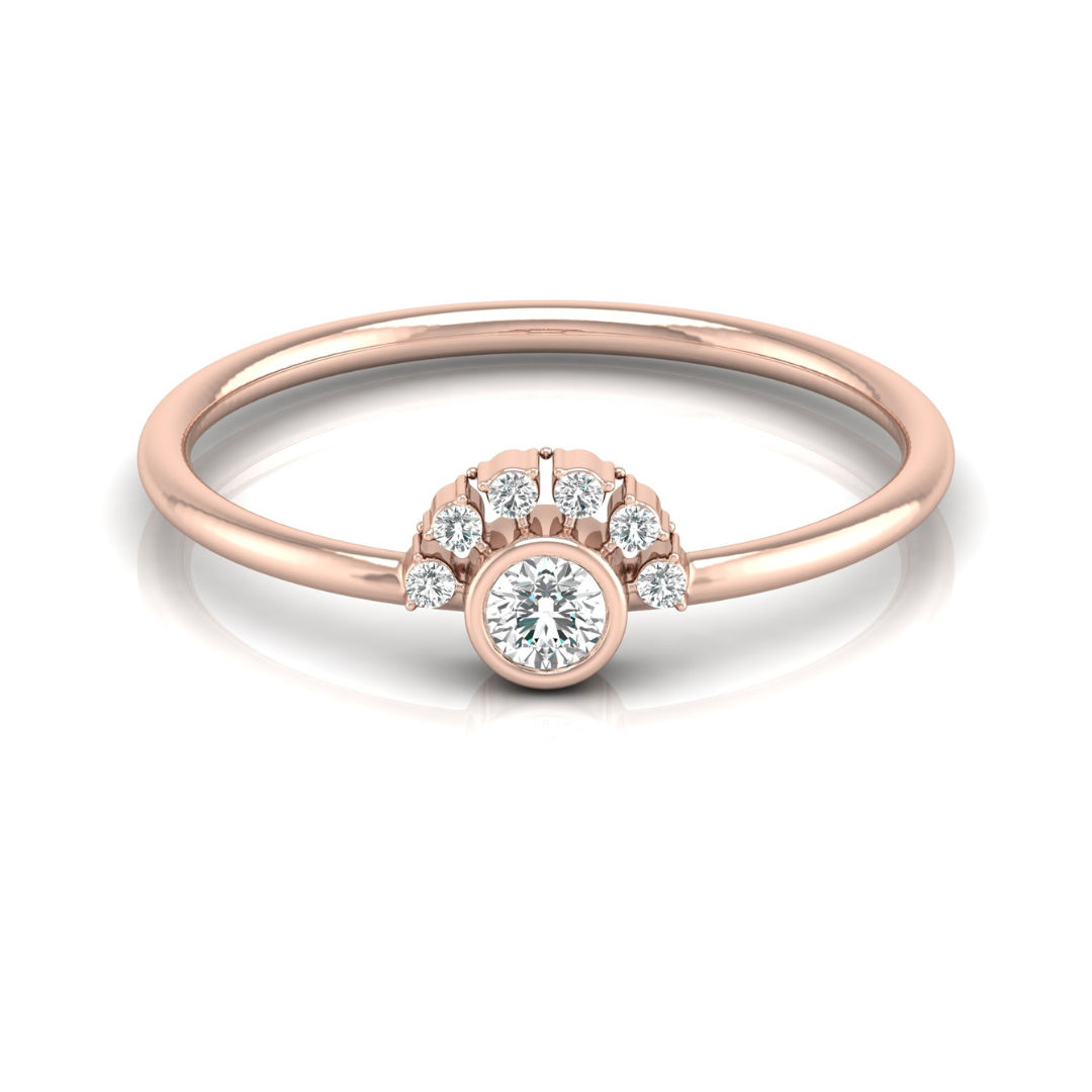 Petite Lab Grown Round Cut Ring 0.13 CT Affordable Bridal Jewelry