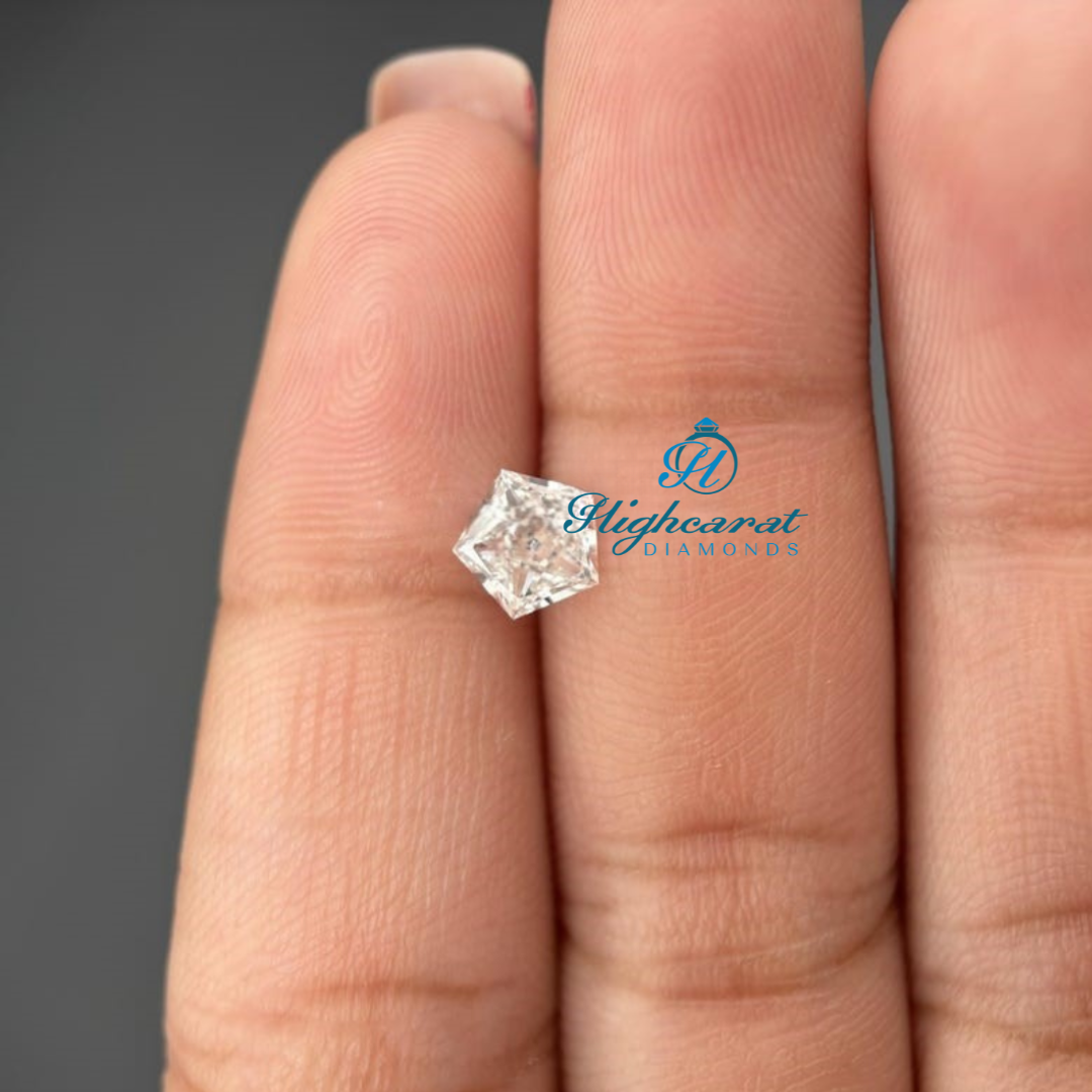 Pentagon Cut Loose Diamond, Antique White Colorless Lab Grown Dainty Stackable Diamond Use For Pendant