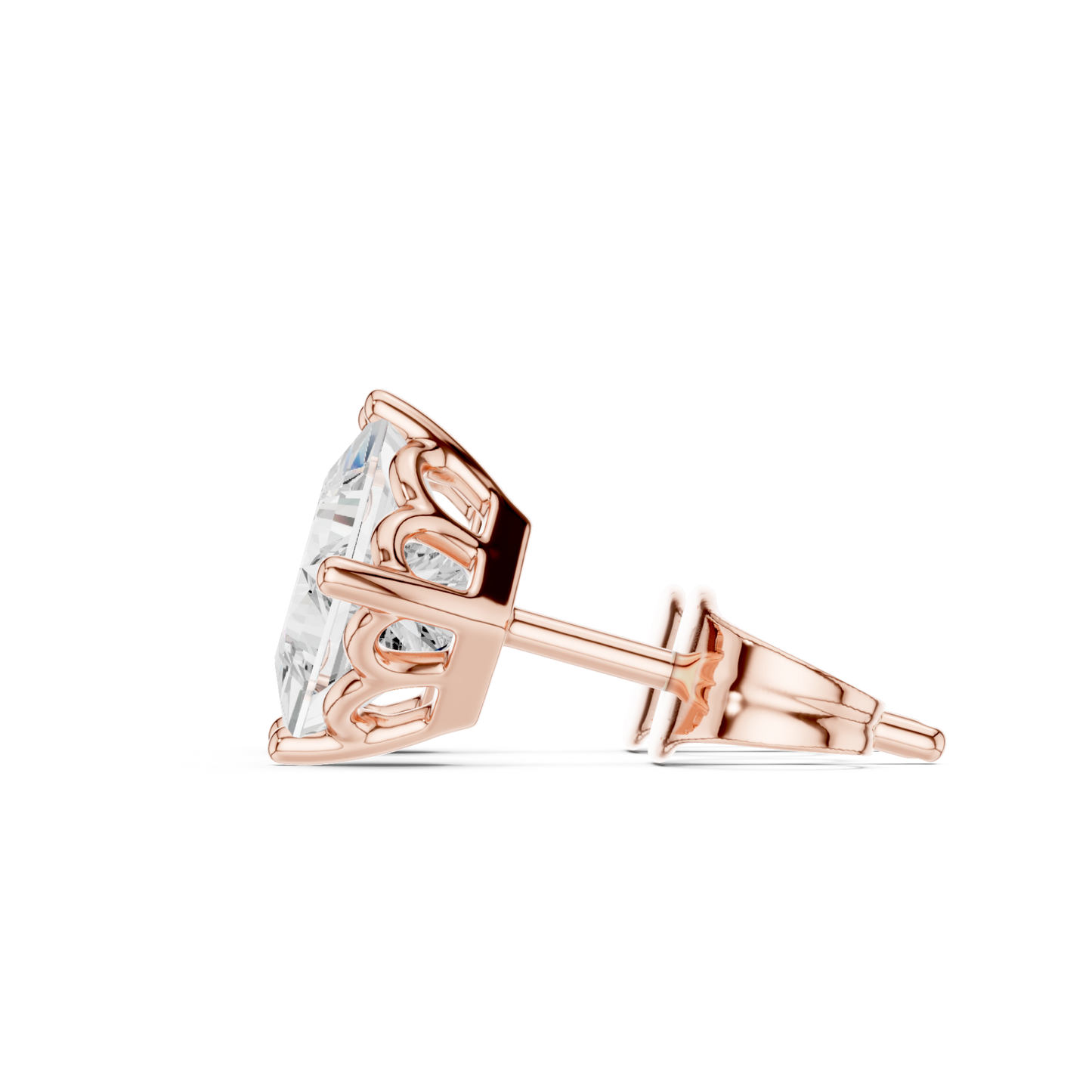 0.88Ct Princess Lab Grown Diamond Solitaire Stud Earring