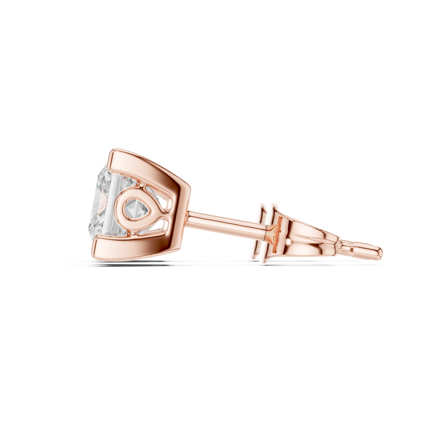 Princess Cut Lab Grown Diamond Solitaire Stud Earring