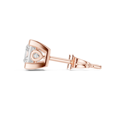 Princess Cut Lab Grown Diamond Solitaire Stud Earring