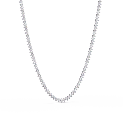 10k Solid Rose Gold Lab Grown Pear Shape Tennis Necklace - HIGHCARAT DIAMONDS