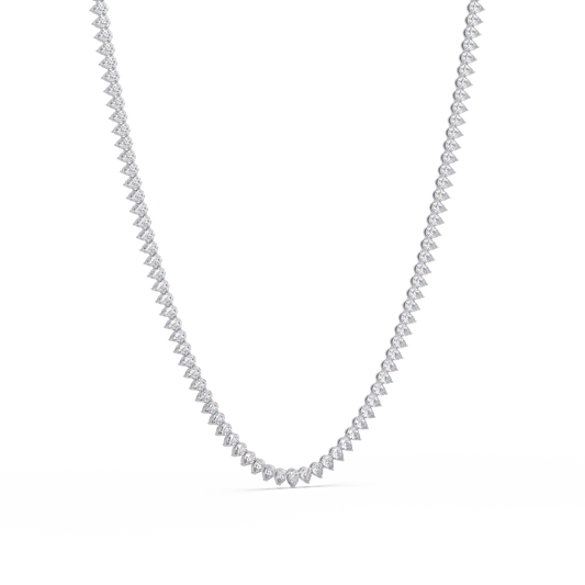 10k Solid Rose Gold Lab Grown Pear Shape Tennis Necklace - HIGHCARAT DIAMONDS