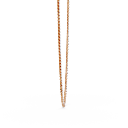 10k Solid Rose Gold Lab Grown Pear Shape Tennis Necklace - HIGHCARAT DIAMONDS