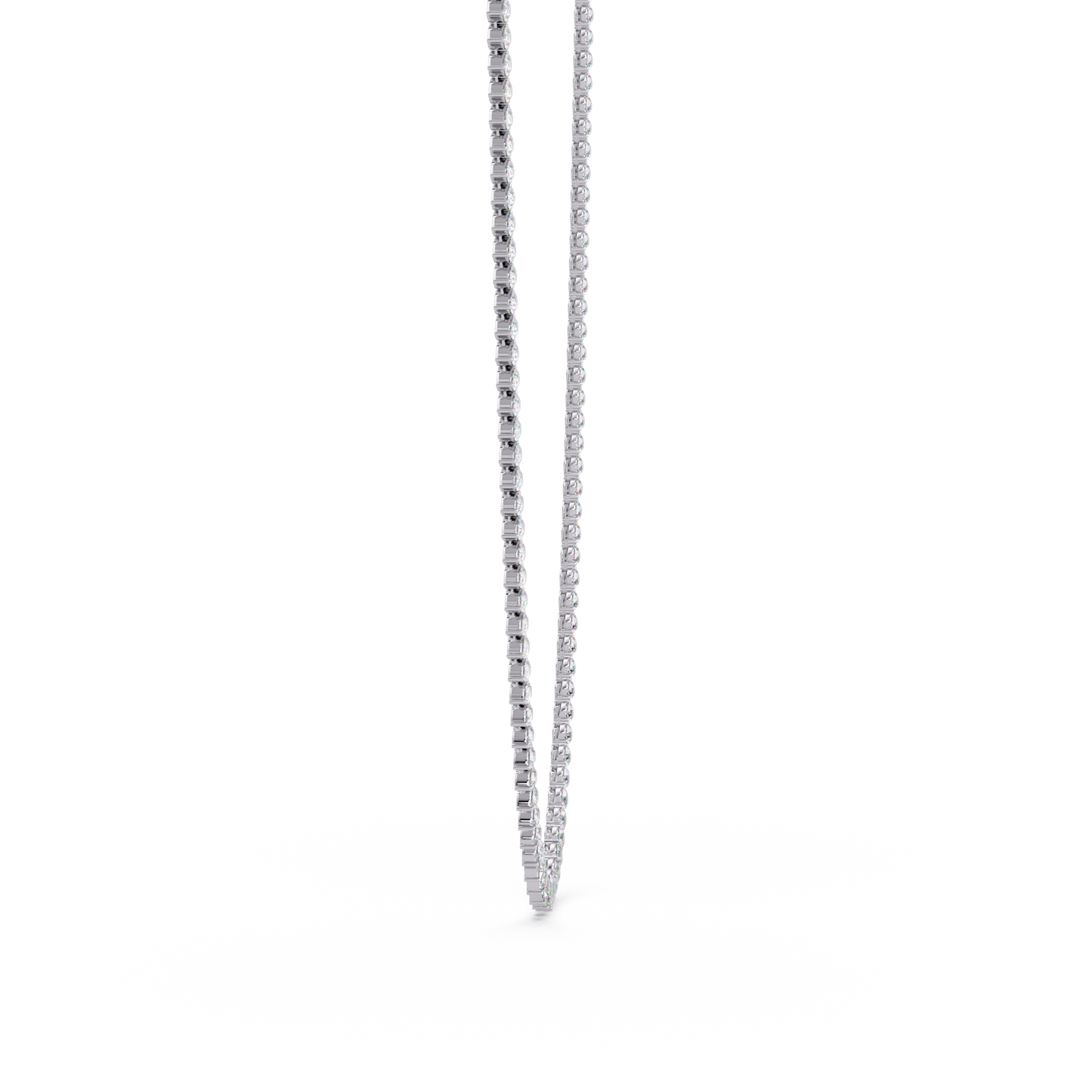 10k Solid Rose Gold Lab Grown Pear Shape Tennis Necklace - HIGHCARAT DIAMONDS
