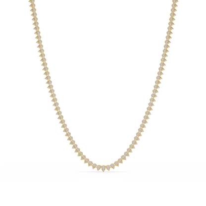 10k Solid Rose Gold Lab Grown Pear Shape Tennis Necklace - HIGHCARAT DIAMONDS