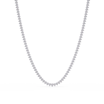 10k Solid Rose Gold Lab Grown Pear Shape Tennis Necklace - HIGHCARAT DIAMONDS