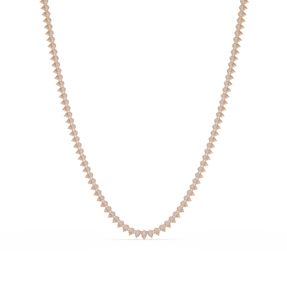 10k Solid Rose Gold Lab Grown Pear Shape Tennis Necklace - HIGHCARAT DIAMONDS