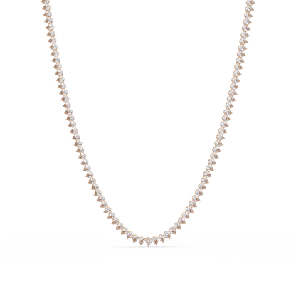 10k Solid Rose Gold Lab Grown Pear Shape Tennis Necklace - HIGHCARAT DIAMONDS