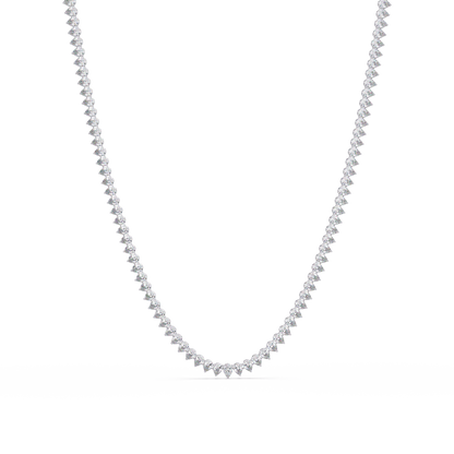 10k Solid Rose Gold Lab Grown Pear Shape Tennis Necklace - HIGHCARAT DIAMONDS