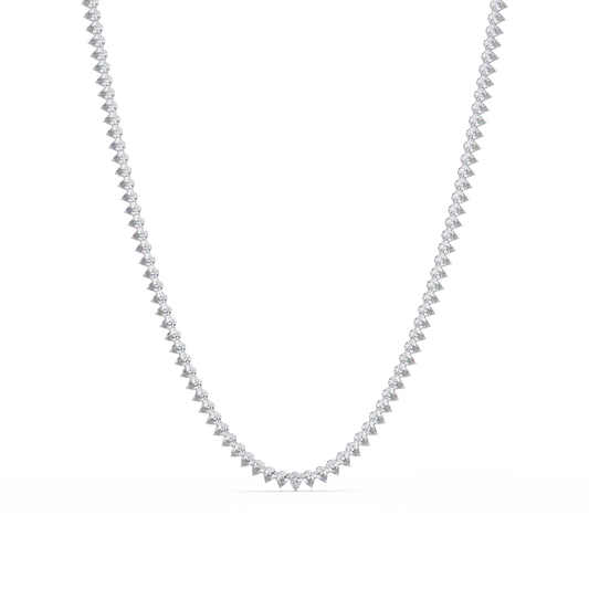 10k Solid Rose Gold Lab Grown Pear Shape Tennis Necklace - HIGHCARAT DIAMONDS