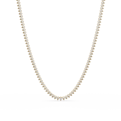 10k Solid Rose Gold Lab Grown Pear Shape Tennis Necklace - HIGHCARAT DIAMONDS
