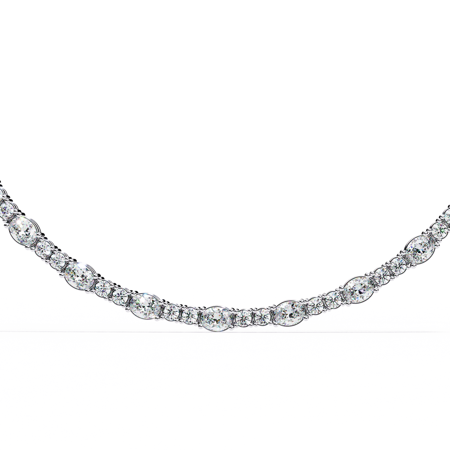 10k Solid Rose Gold Oval & Round Cut 7.35 Ct Lab Grown & Natural Minimalist Classic Diamond Necklace For Her - HIGHCARAT DIAMONDS