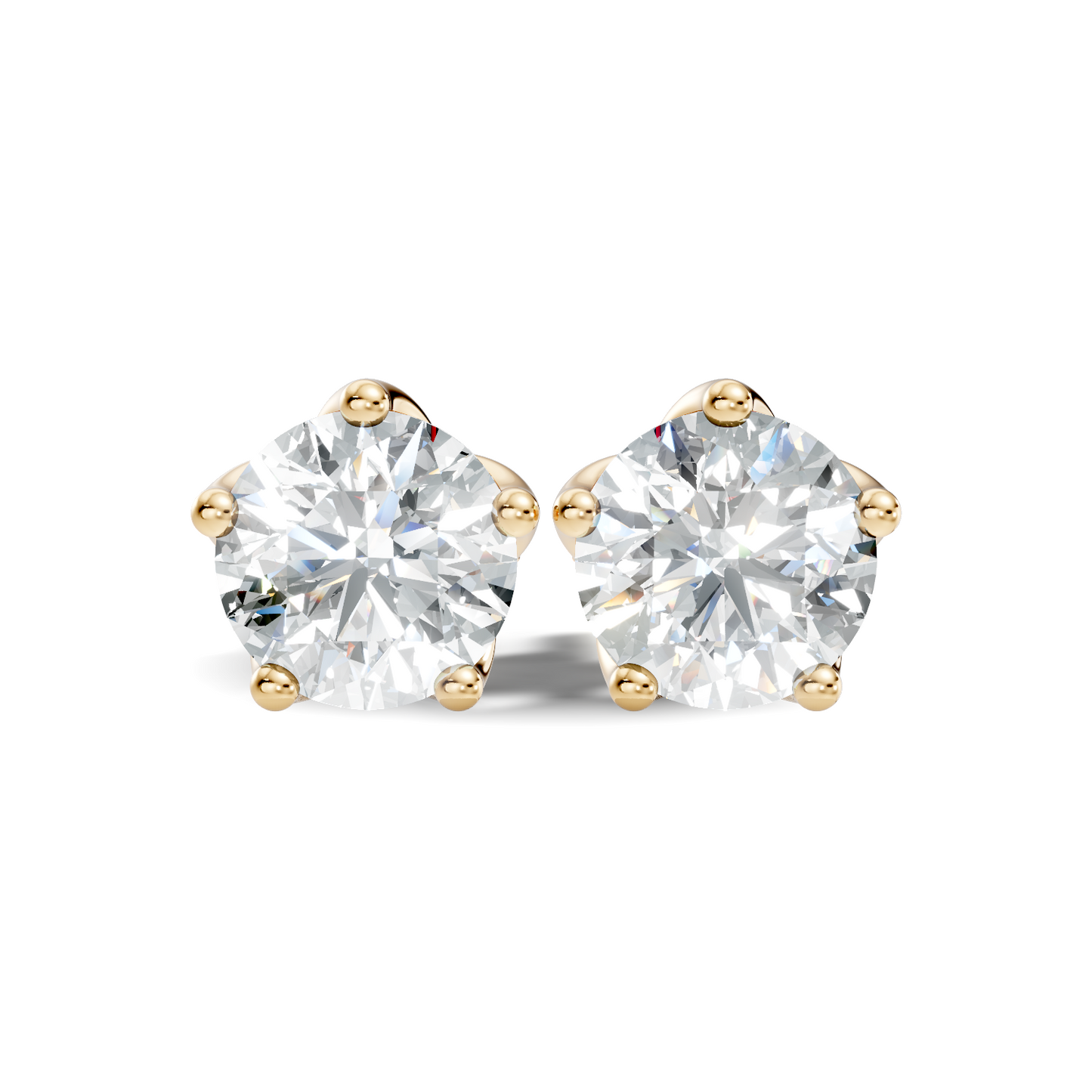 10k Solid Rose Gold Round Shape Lab Grown Vintage Solitaire Diamond Earrings For her - HIGHCARAT DIAMONDS