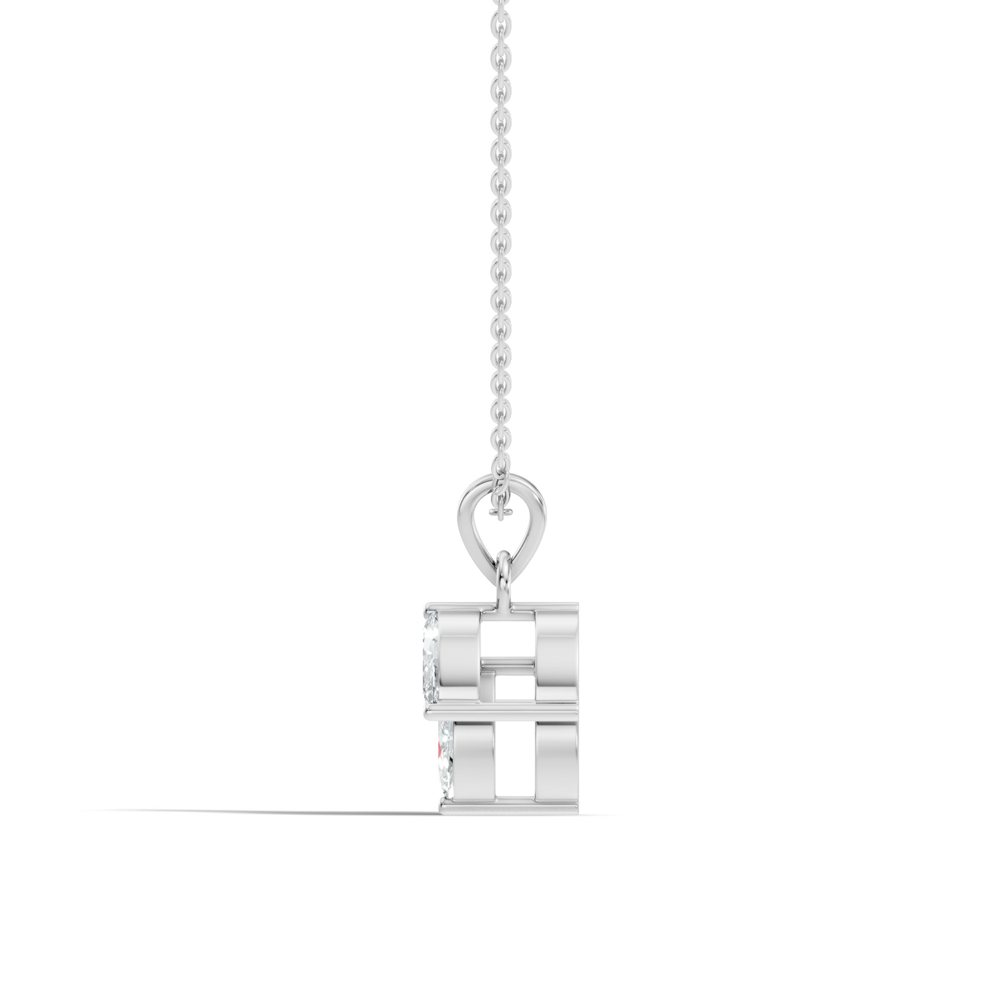 10k Solid Rose Gold Stunning Marquise Cut Lab Grown Diamond Pendant For Women