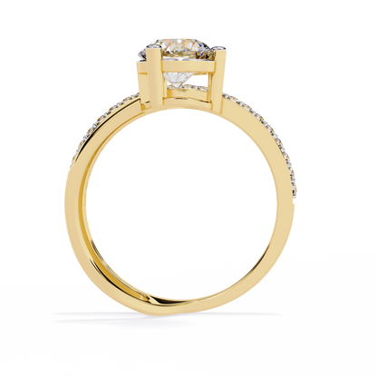 10k Solid White Gold 1.51Ct Round Cut Diamond Dainty Split Minimalist Party Wear Ring For Her - HIGHCARAT DIAMONDS