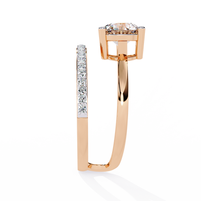 10k Solid White Gold 1.51Ct Round Cut Diamond Dainty Split Minimalist Party Wear Ring For Her - HIGHCARAT DIAMONDS
