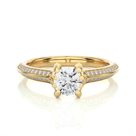 10k Solid White Gold Engagement Ring With Round Cut Lab Grown Diamond Perfect Gift For Her - HIGHCARAT DIAMONDS